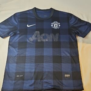 Nike Soccer Manchester United 2013/14 Away Jersey Mens Meduim Blue & Black